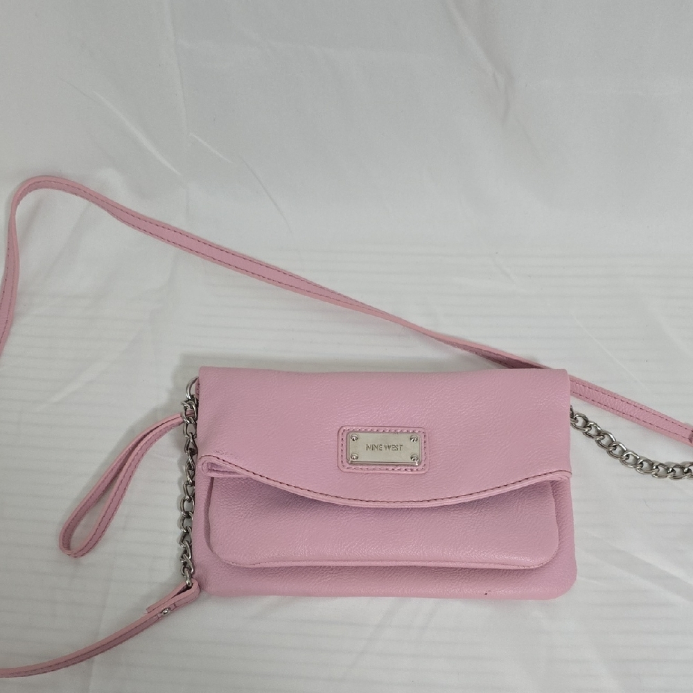 Nine West Pink Crossbody Bag W/ 4 Compartments